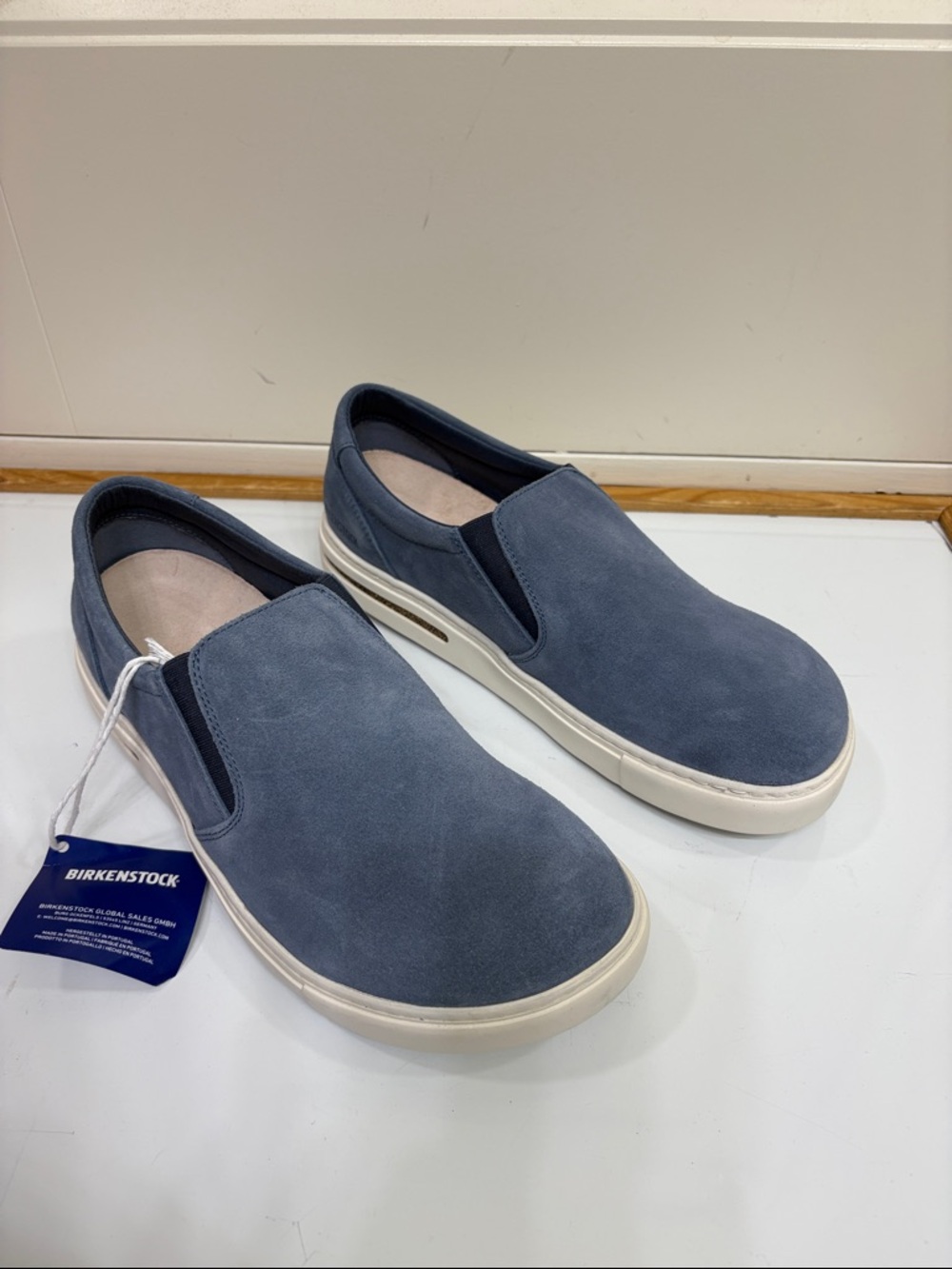 Birkenstock Men's Slip-On Suede Loafers in Slate Blue